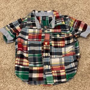 Baby Gap Boys Plaid Short-Sleeve Button Up 18-24m